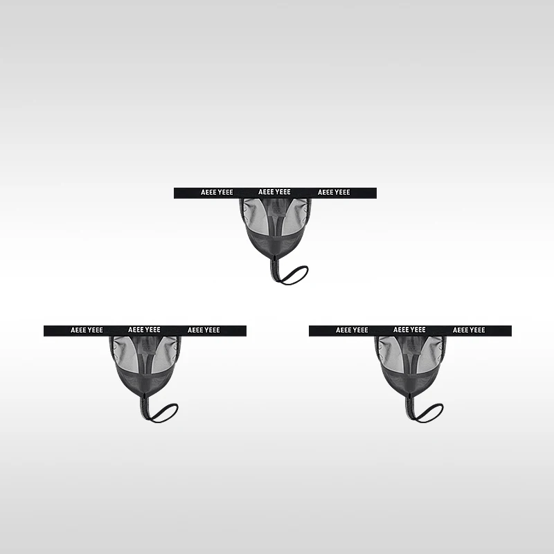 

3PCS Men's Underwear Ultra-Thin Ice Silk U-Cut Sexy Thong Low-Rise Sheer T-Back