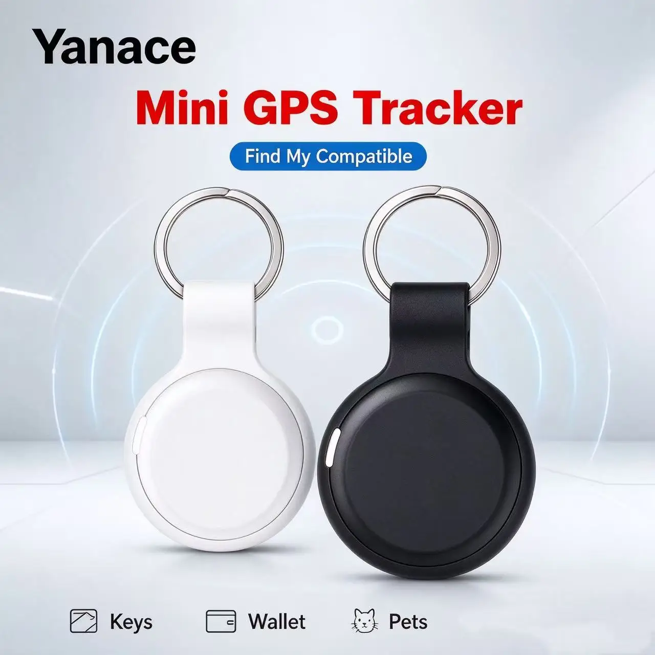 Keychain Mini Anti‑Lost Tracker Compatible with Apple Find My Real‑Time Location Finder for Keys Wallet Pets Travel Luggage