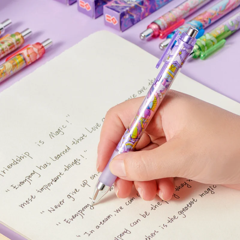 Yizheng-قلم جل لصورة المهر الصغير ، طالب كرتوني ، ظريف ، أسود ، قلم تسجيل الضغط ، عبوة مستقلة ، #5