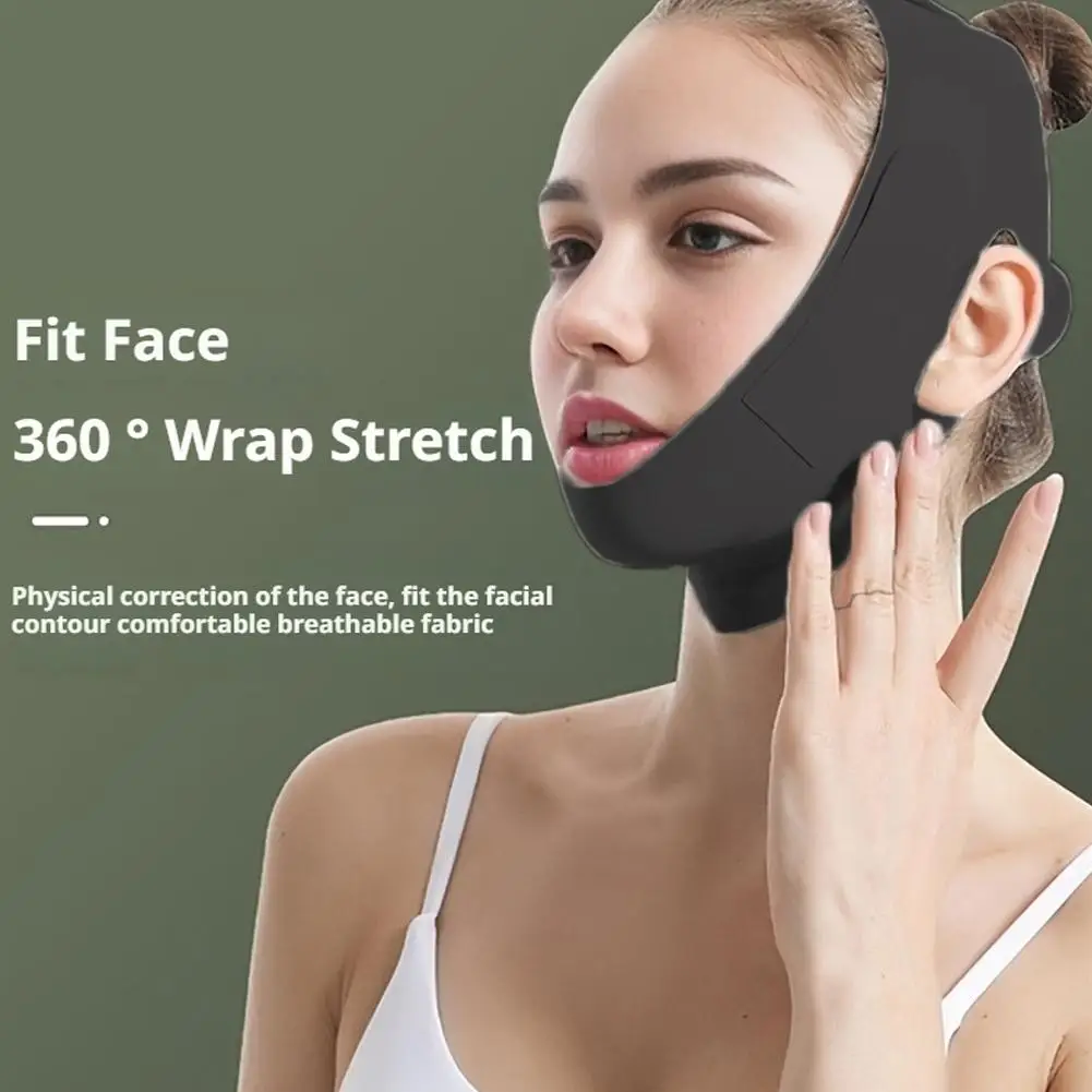 NEW V-shaped Face Lifting Mask Black V Line Lifting Chin Strap Reusable Face Lift Mask Adjustable Jawline Shaper For Double Chin