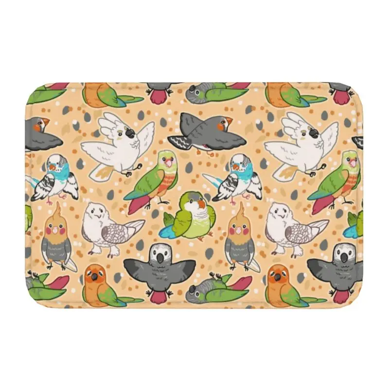 Pet Birds Front Door Mat Anti-Slip Outdoor Waterproof Cockatiel Budgie Parrot Doormat Living Room Entrance Rug Carpet