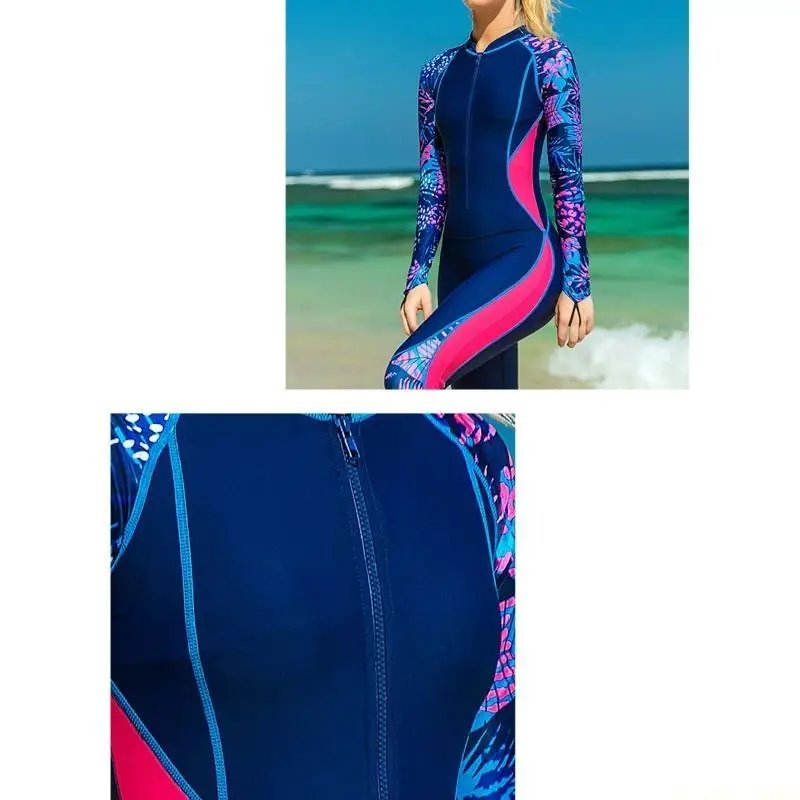 

M5TC Full Suit for Woman Long Sleeve Surfing Swimming Diving Keep Front Zipper