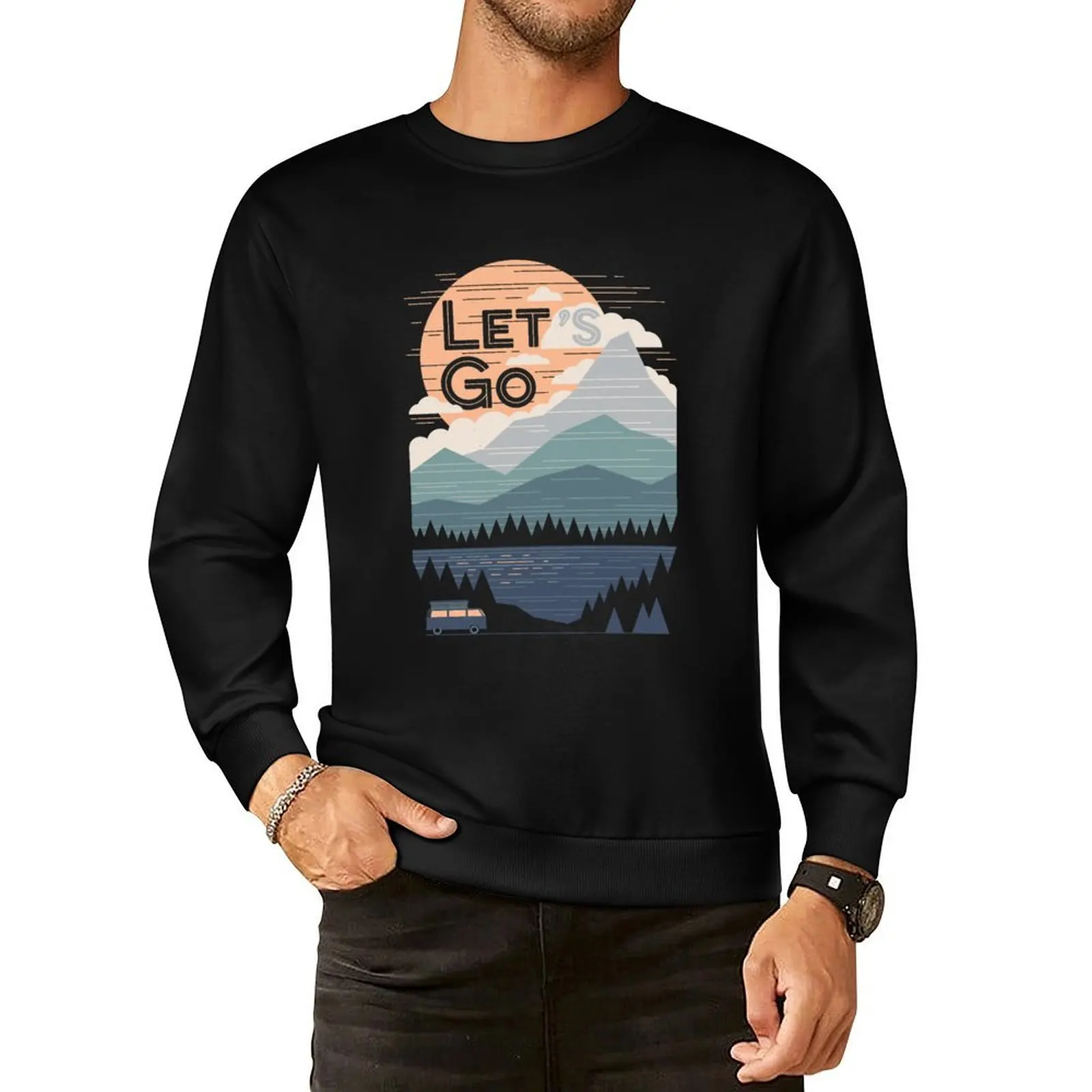 

Let's Go Pullover Hoodie mens clothing japanese style autumn sweatshirt