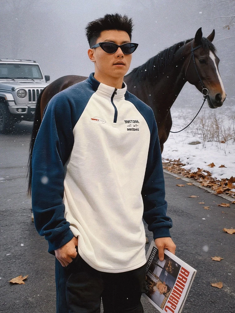 Fce Lined Zip up Hoodie Men's Autumn Winter Fitn Training Base irt Stand Fit Long Sve Thermal Stand Collar Jaet