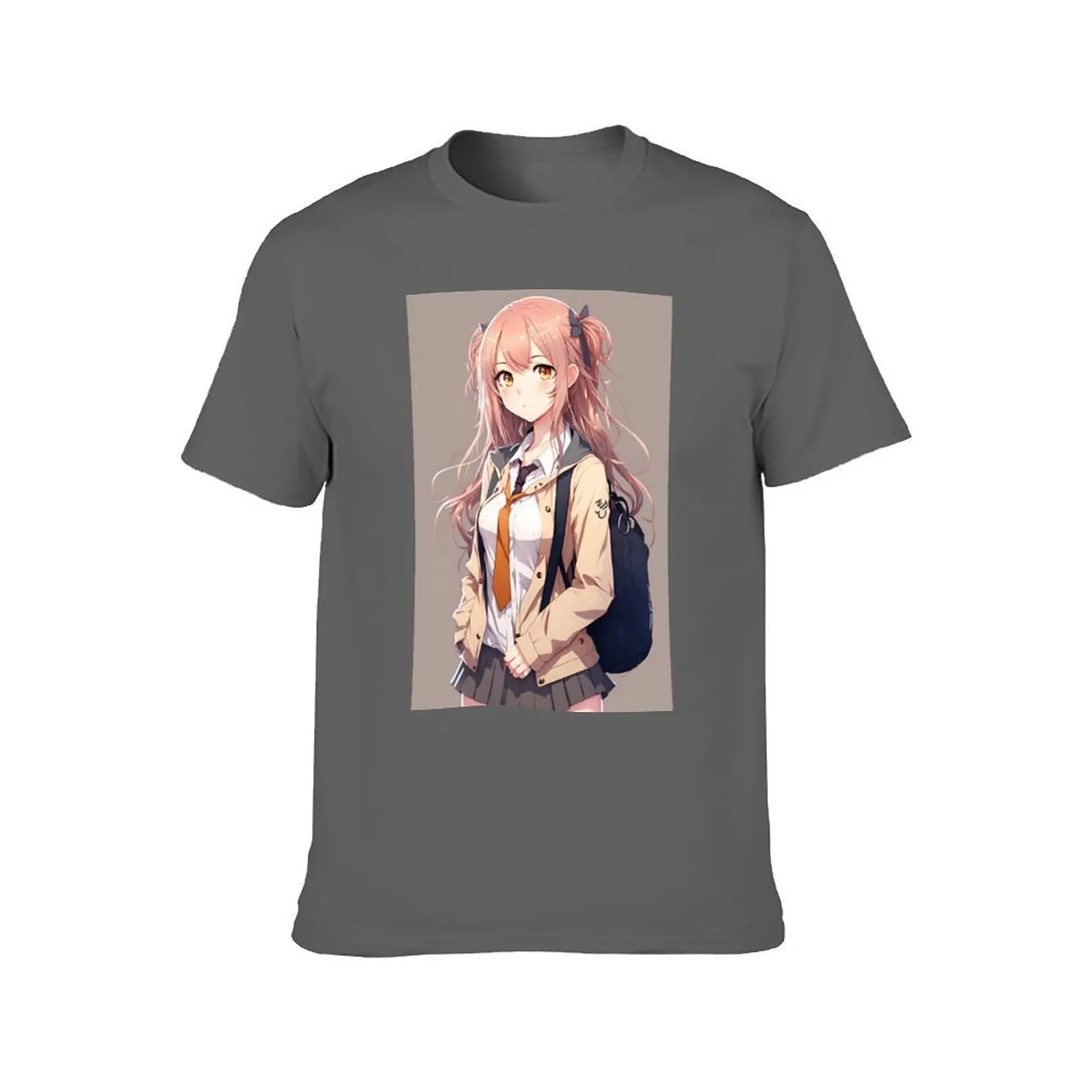 Anime Girl Cute Student Sexy with Backpack T-Shirt printed t shirts for man man t shirt luxury man t shirts for men T-Shirt