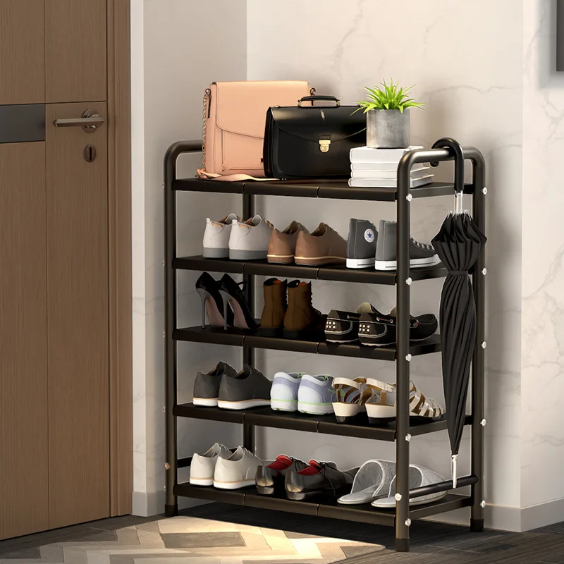 

Shoe Rack Wrought Iron Simple Shoe Cabinet Dustproof Kitchen Kitchen Utensils Storage Home Multi-layer Space-saving Storage Rack