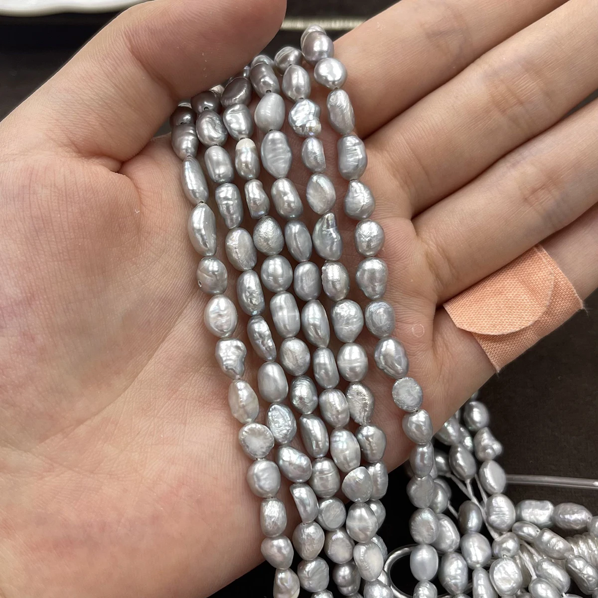 5‑6mm Irregular Natural Freshwater Pearls 36cm Semi‑Finished Drilled Strand Beads for DIY Necklace Bracelet Earring Accessories