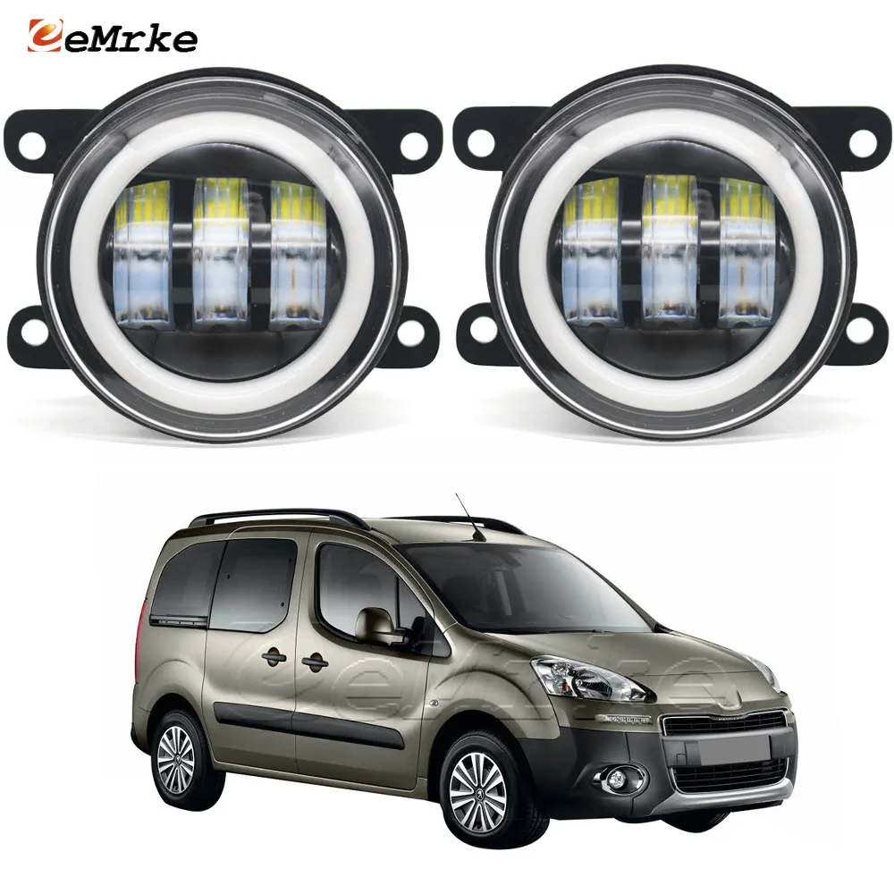 

2-Pcs Led Fog Lights PTF 30W Lens for Peugeot Partner S2 2012 2013 2014 2015 Car Turn Signal Angel Eye DRL Daytime Running Light