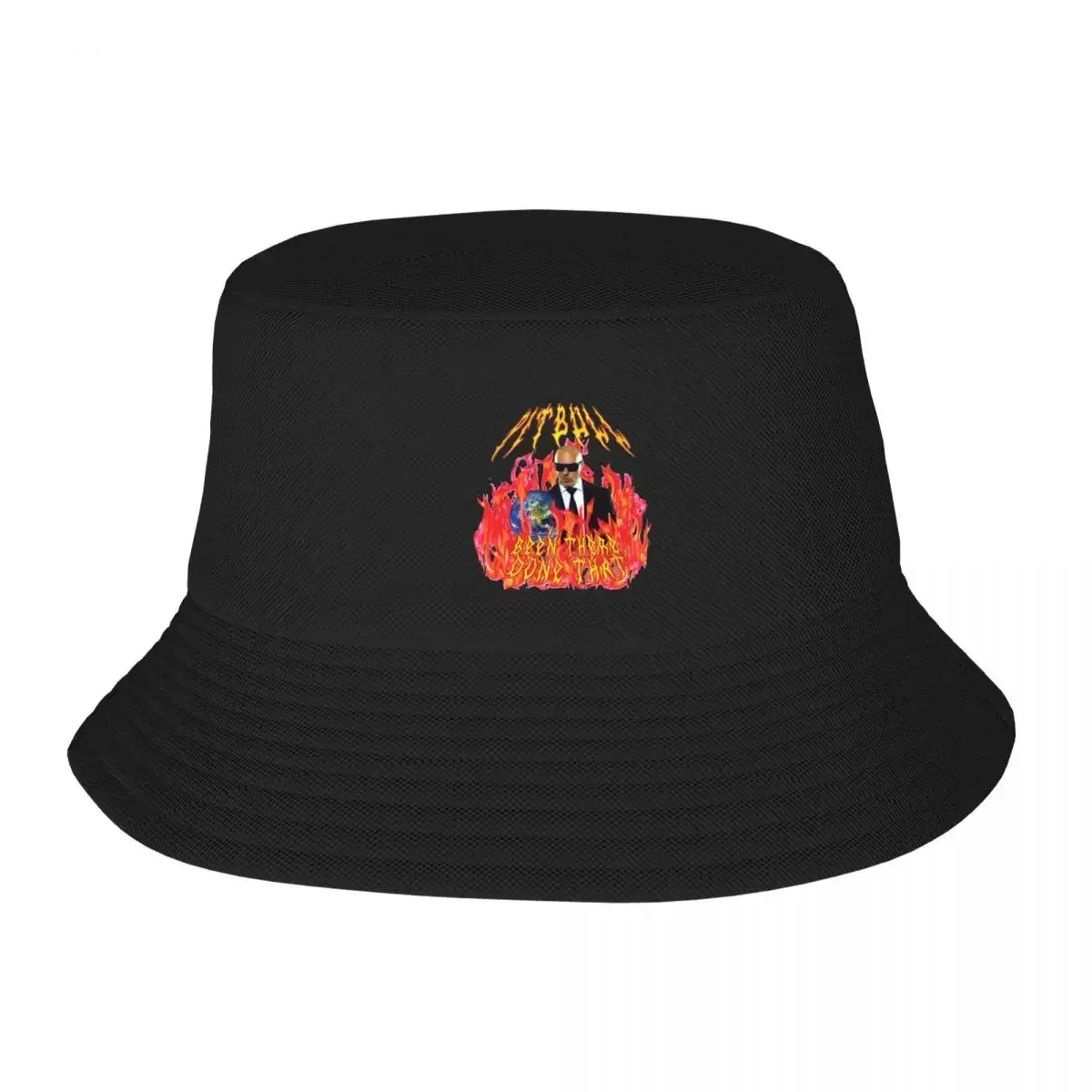 New Girl Bob Hat Heavy Metal Pitbull With Flames Mr.Worldwide Beach wear Packable Outdoor Fisherman Cap   Dropshipping