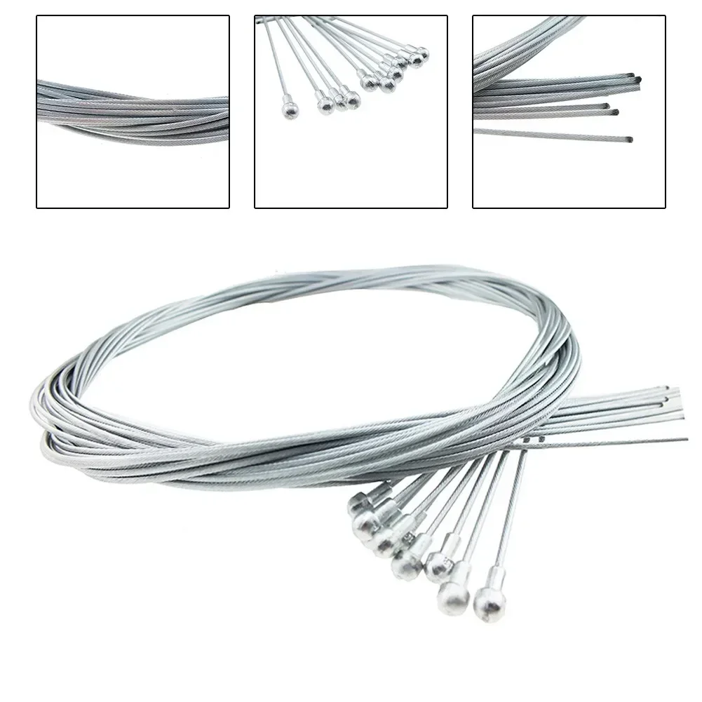 10Pcs MTB Road Bike Brake Line Shift Cables Bicycle Brake Pear End Inner Cables Steel Shift Inner Derailleur Cable1.5*1700mm