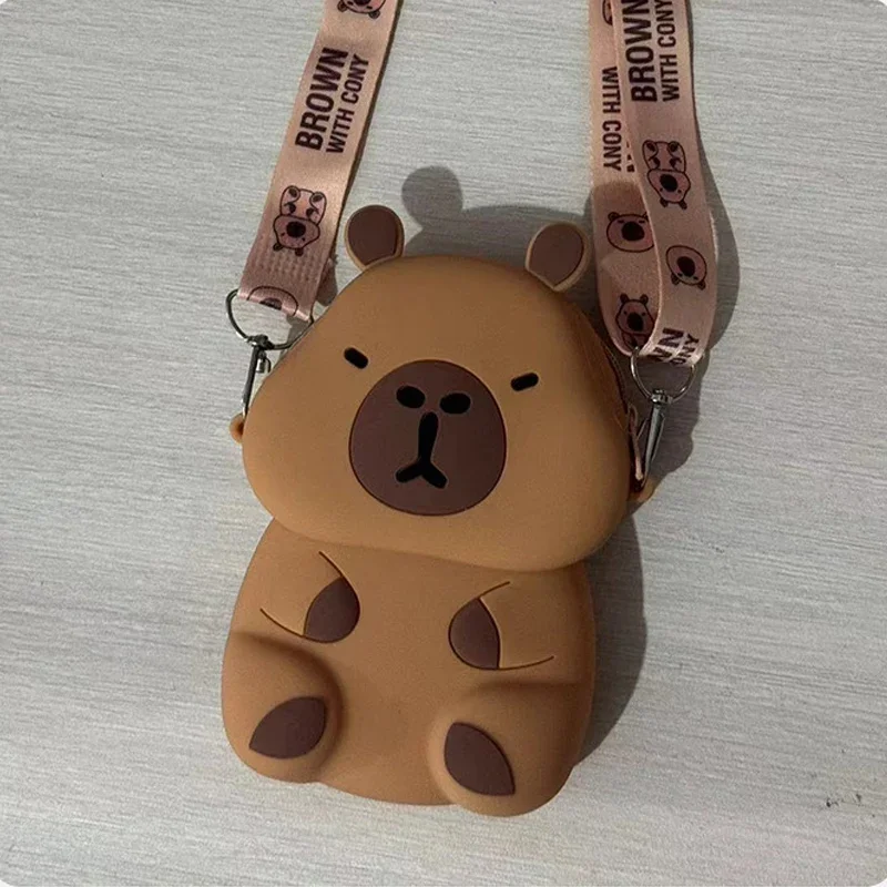 2024 New Cartoon Capybara Silicone Crossbody Bag for Summer Kapibala Small Cute Stylish Shoulder Crossbody  Bag Storage Bag