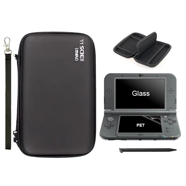 Przenośna, twarda torba ochronna na konsolę New 3DS XL/LL, zawierająca futerał do przenoszenia, rysik, ochraniacze ekranu i zestaw akcesoriów.