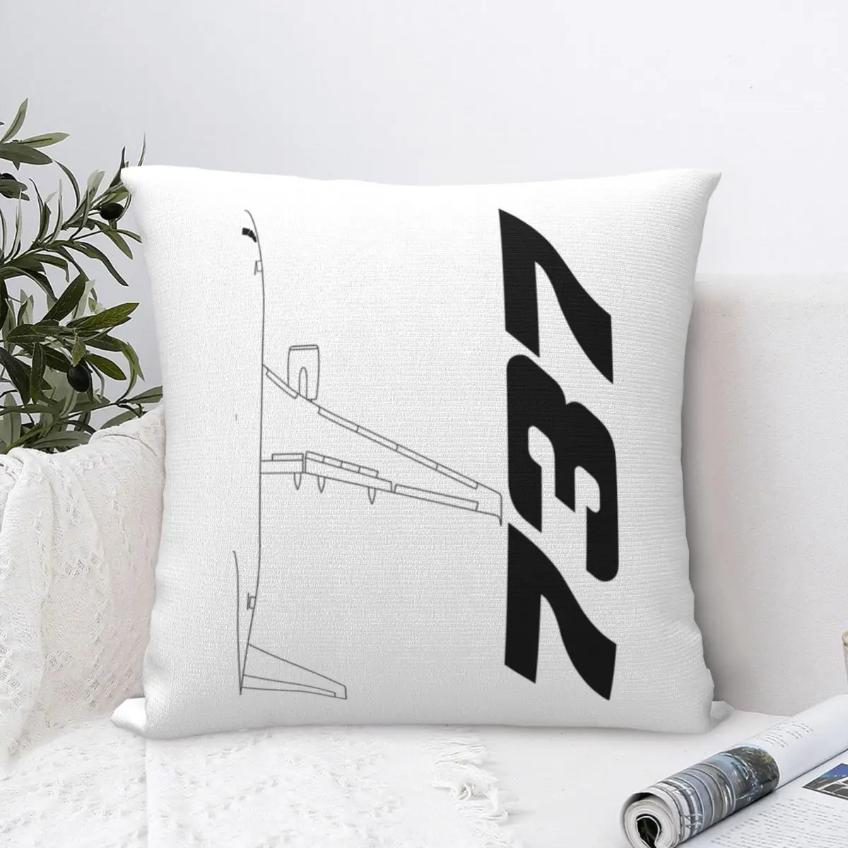 

Boeing 737 Black Silhouette Top View Classic Pillowcase Pillows Cover Cushion Comfort Throw Pillow Sofa Decorative Cushions Used