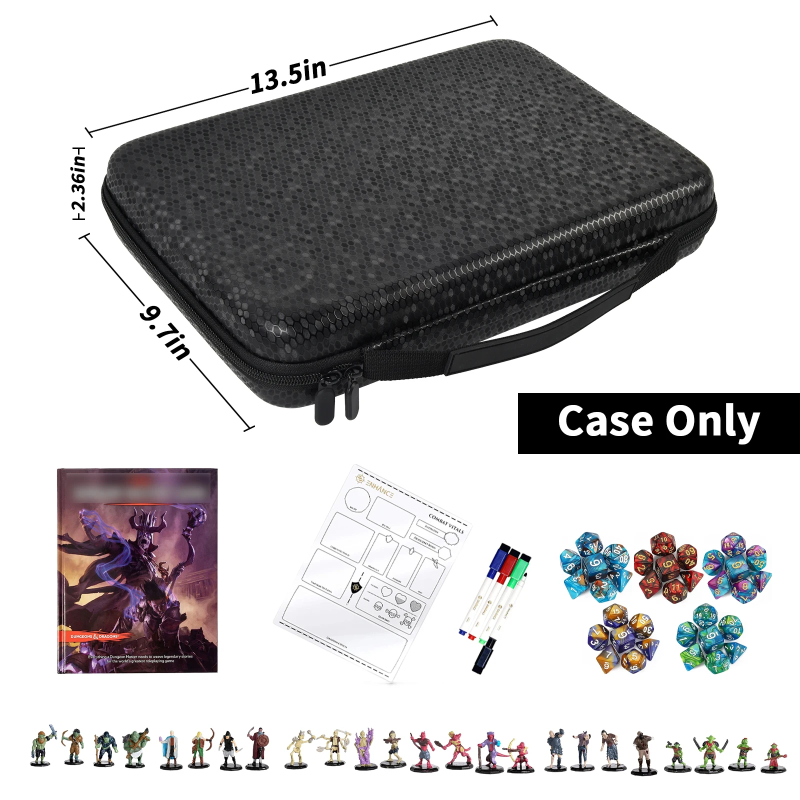Dice Tray Box for DND Dice Set for D&D, Rolling Trays Polyhedral Dices Storage Bag Holder for Dungeons and Dragons RPG Game Orga