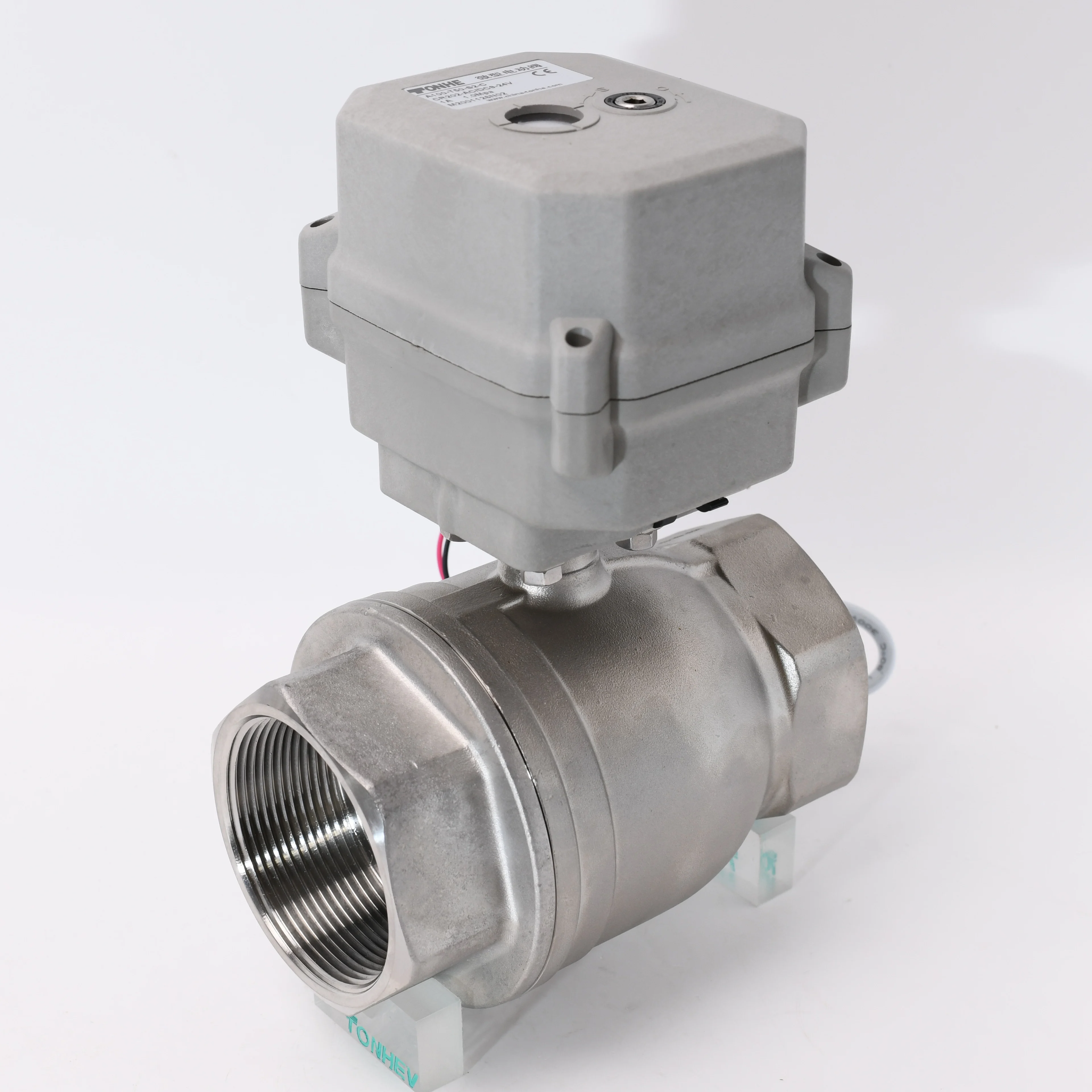 A150 series 2-10V flow control 2'' DN50 electric Proportional Ball Valve with manual override