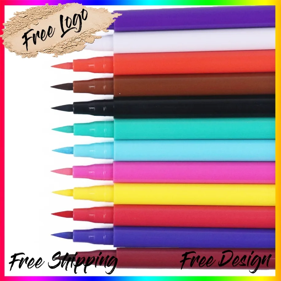 

Private Label Vegan Makeup Wholesale 12 Color Matte Eyeliner Pencil Set Custom Logo Free Long Lasting Waterproof