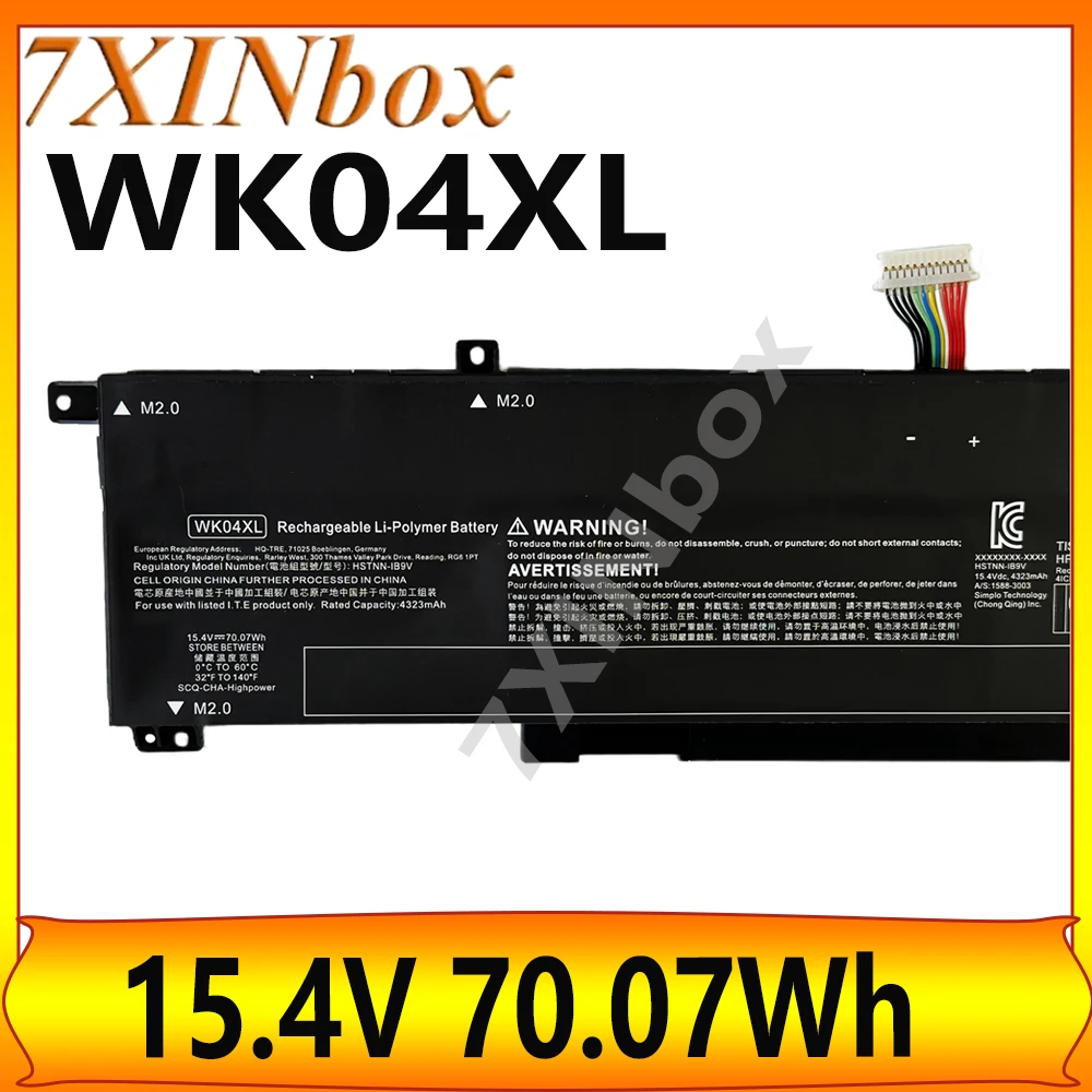 

7XINbox WK04XL 15,4 В 70,07 Втч аккумулятор для ноутбука HP OMEN 16-b 16-c Victus 16-d 15-fa0029tx HSTNN-OB2C M38822-AC1