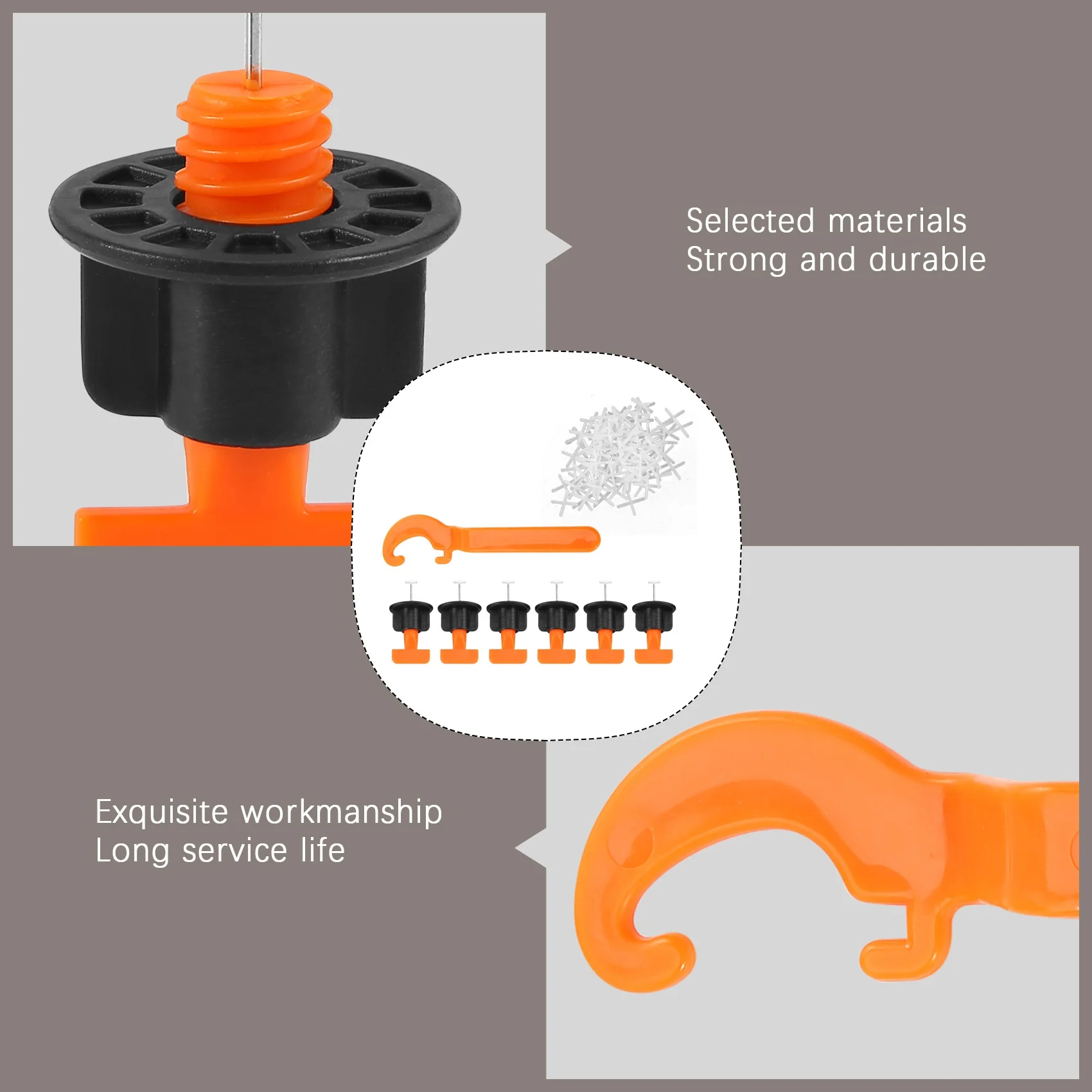 LICE-151 Pcs Flat Level Wedges Tile Spacers Reusable Flooring Wall Tile Leveling System Leveler Locator Spacers Plier