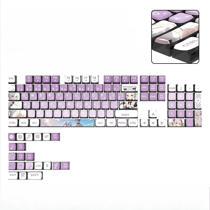 

Florian theme keycap mechanical keyboard SA height four-sided transparent PBT thermal sublimation process