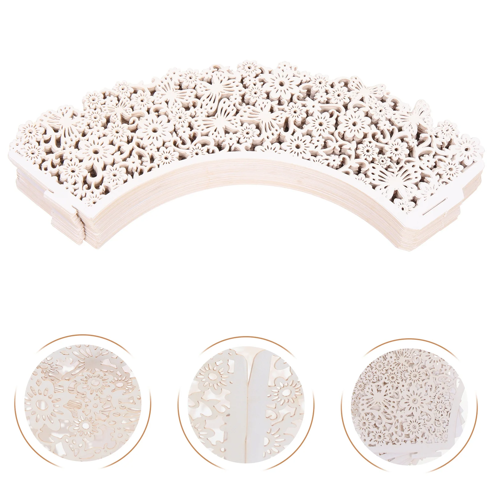 

100Pcs Hollow Floral Lace Cake Cups Cupcake Wrappers Paper Liners Birthday Wedding Party Baby Shower Elegant Baking Accessories
