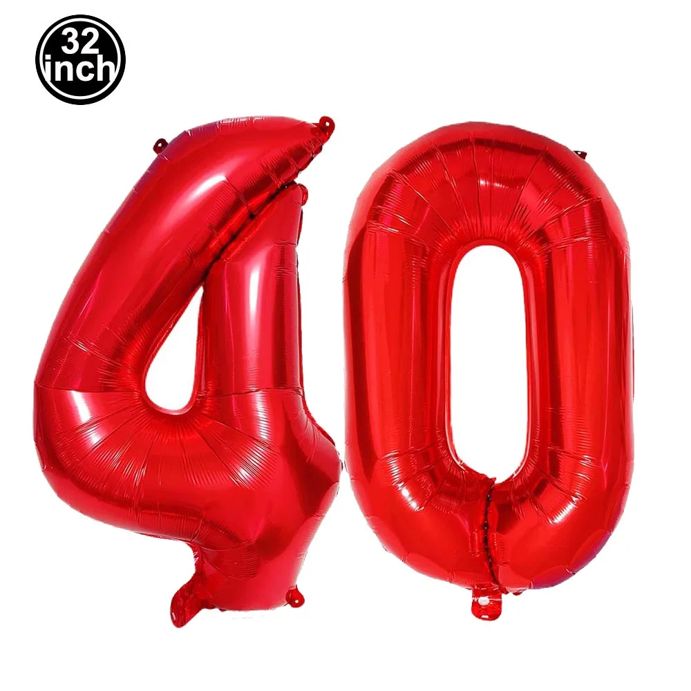 Nummer 40 Ballon 40cijferige Ballon Veertig Blauw Figuur Groene Globe 40e Verjaardag Grote Grote Rode Roos Gouden Zwart Kleurrijk 32 inch