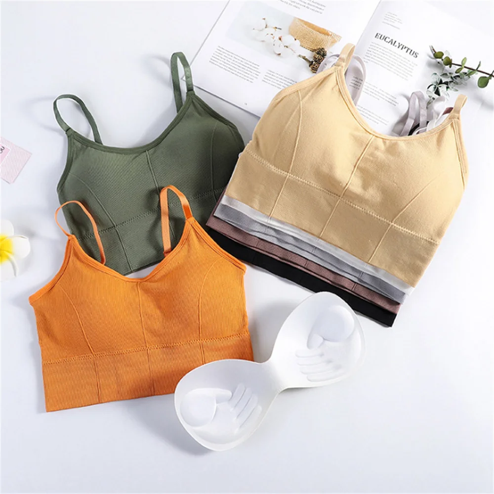 Seamless Women Bra with Chest Pads Sexy Wireless Vest Breathable Sleep Tops U-Shaped Beauty Back Women Push Up Underwear