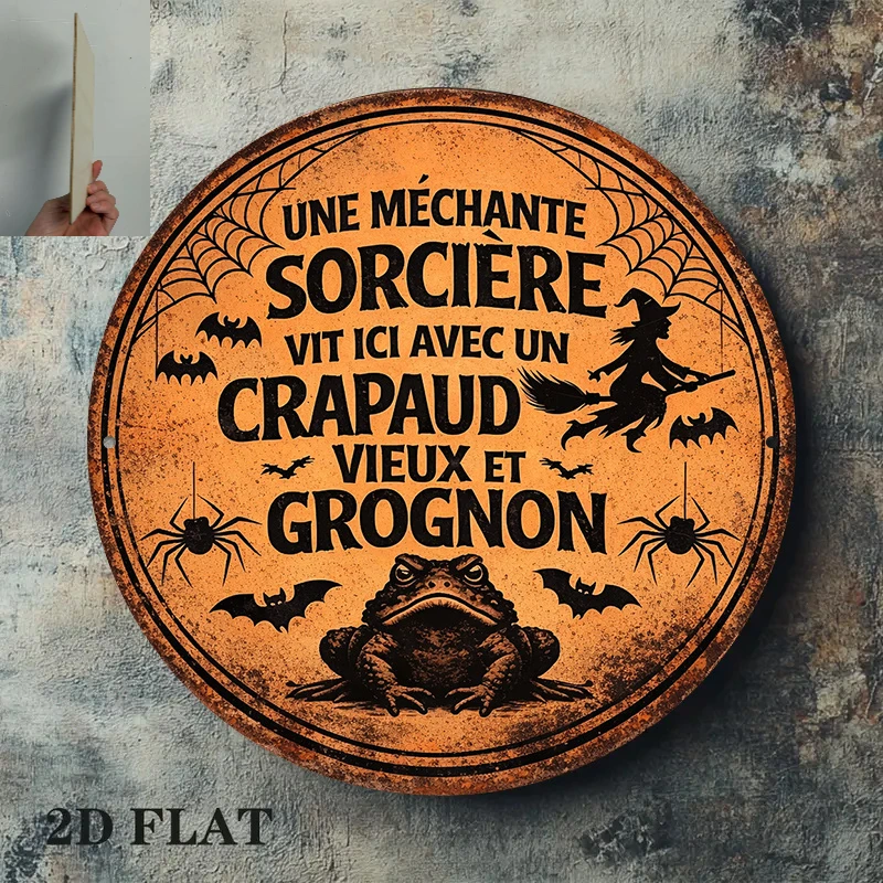 2D Flat Round Wooden Sign, Retro Wooden Plaque about 