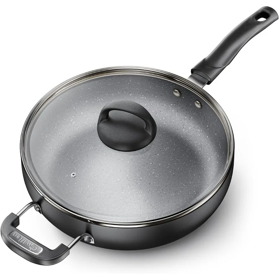 

Сковороды с антипригарным покрытием Глубокая сковорода с термостойкой стеклянной крышкой Сковороды с антипригарным покрытием Сковорода для соуса Полностью индукционный прикрепленный ушной конструктор