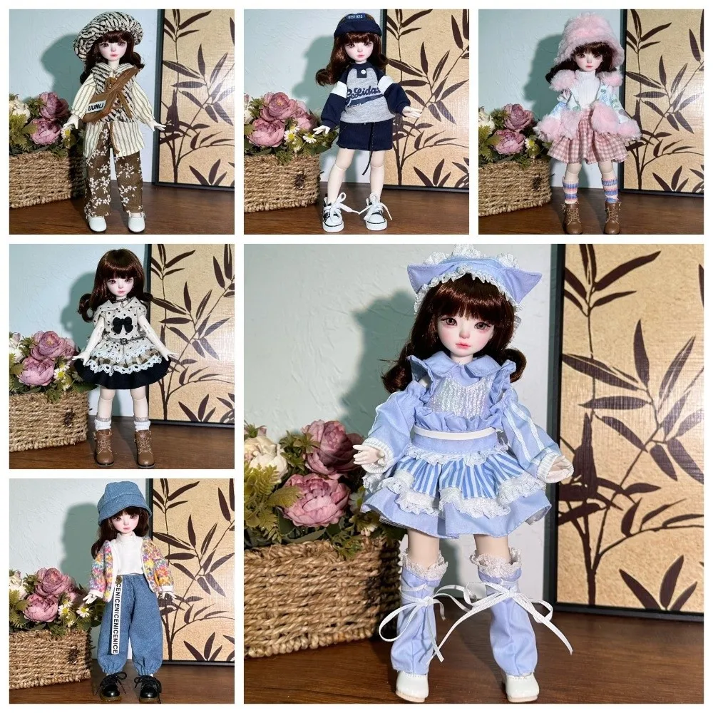 패션 30cm 인형 옷 스웨터 코트 가을 겨울 스타일 인형 드레스 예쁜 캐주얼 1/6 BJD 인형 의상 세트 소녀 장난감 선물