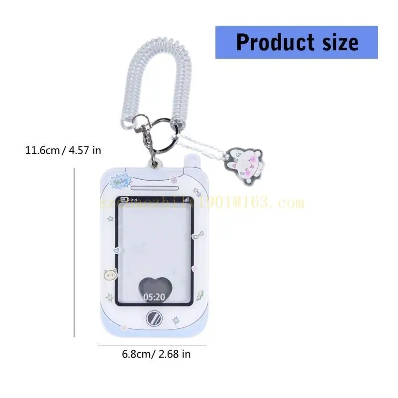 Акриловый держатель для фотокарт с подвеской-брелком, защита для автобусной карты, мультяшный держатель для карт, чехол для кредитной карты