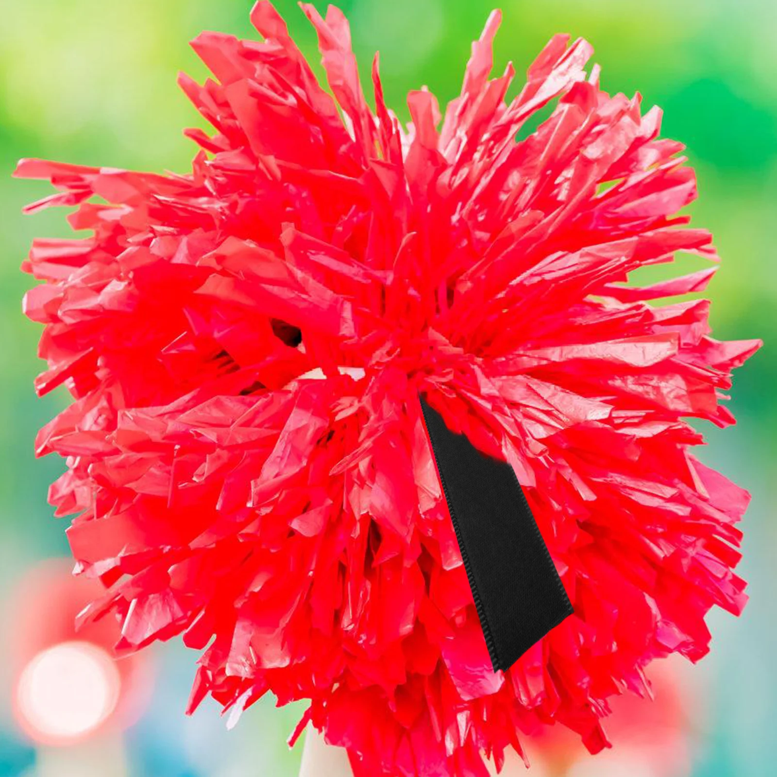 

48Pcs Cheerleader Pom Pom Name Tags Vibrant Colors Clear Text Versatile Design Ideal for Sports Party Decorations Team Spirit