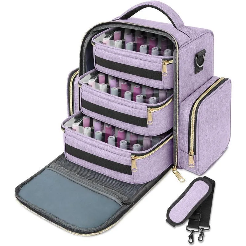 

New three-layer large-capacity nail polish storage bag removable portable multi-compartment essential oil bag