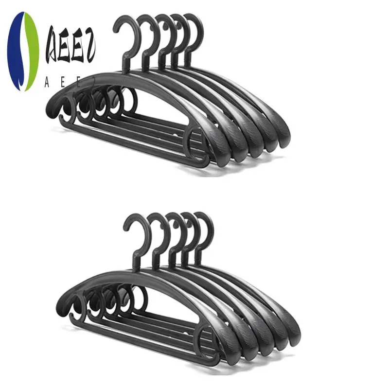 

AEE2-10 Pack Swivel Hook Clothes Hanger Wide Shoulder Non-Slip Thick Coat Hanger Black
