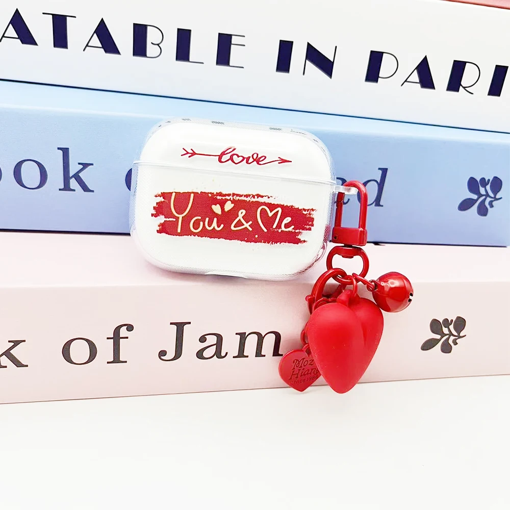 Чехол с красным сердечком для AirPods 4 Pro 2