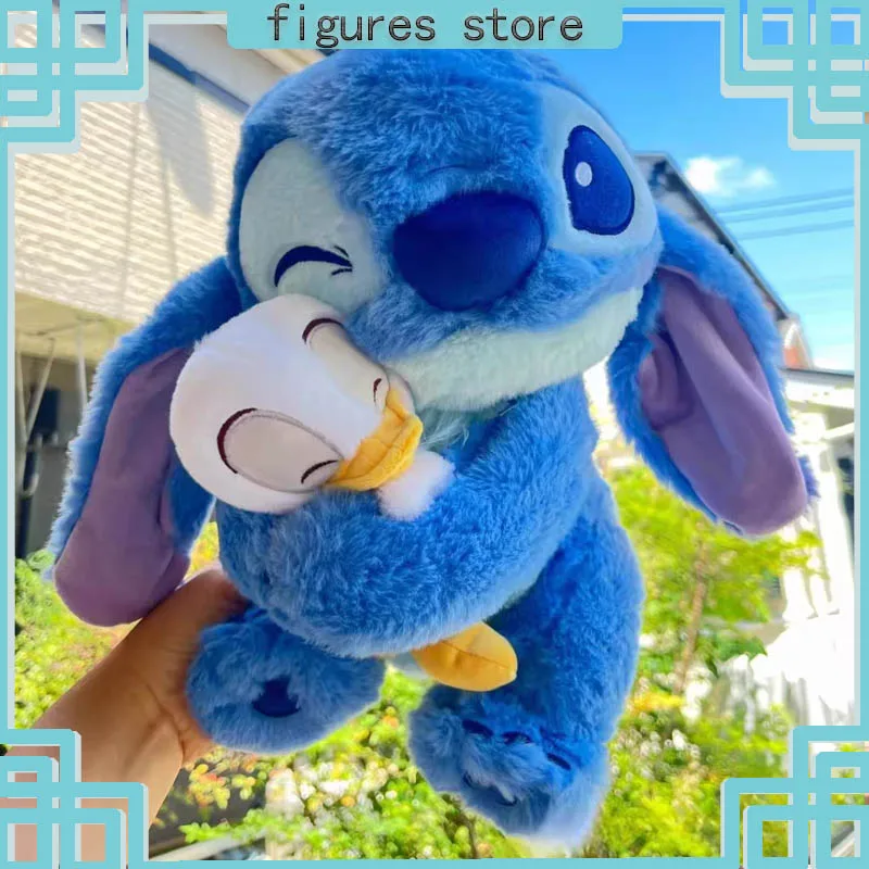 

28 Cm Kawaii Stitch Cuddles Donald Duck Stitch 60th Anniversary Intergalactic Plush Dolls Sleeping Accompany Birthday Gift Toy