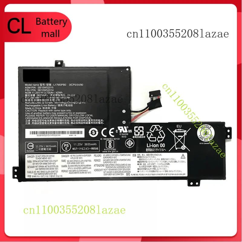 

NEW 15.2V L17L3PB0 L17M3PB0 Battery For Chromebook 500E-81ES 5B10Q13163
