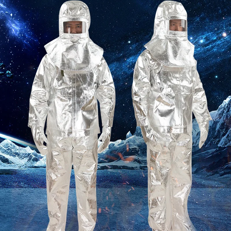 1000 Degrees Aluminum Foil Insulation Suit High Temperature and Fire Protection Suit Split