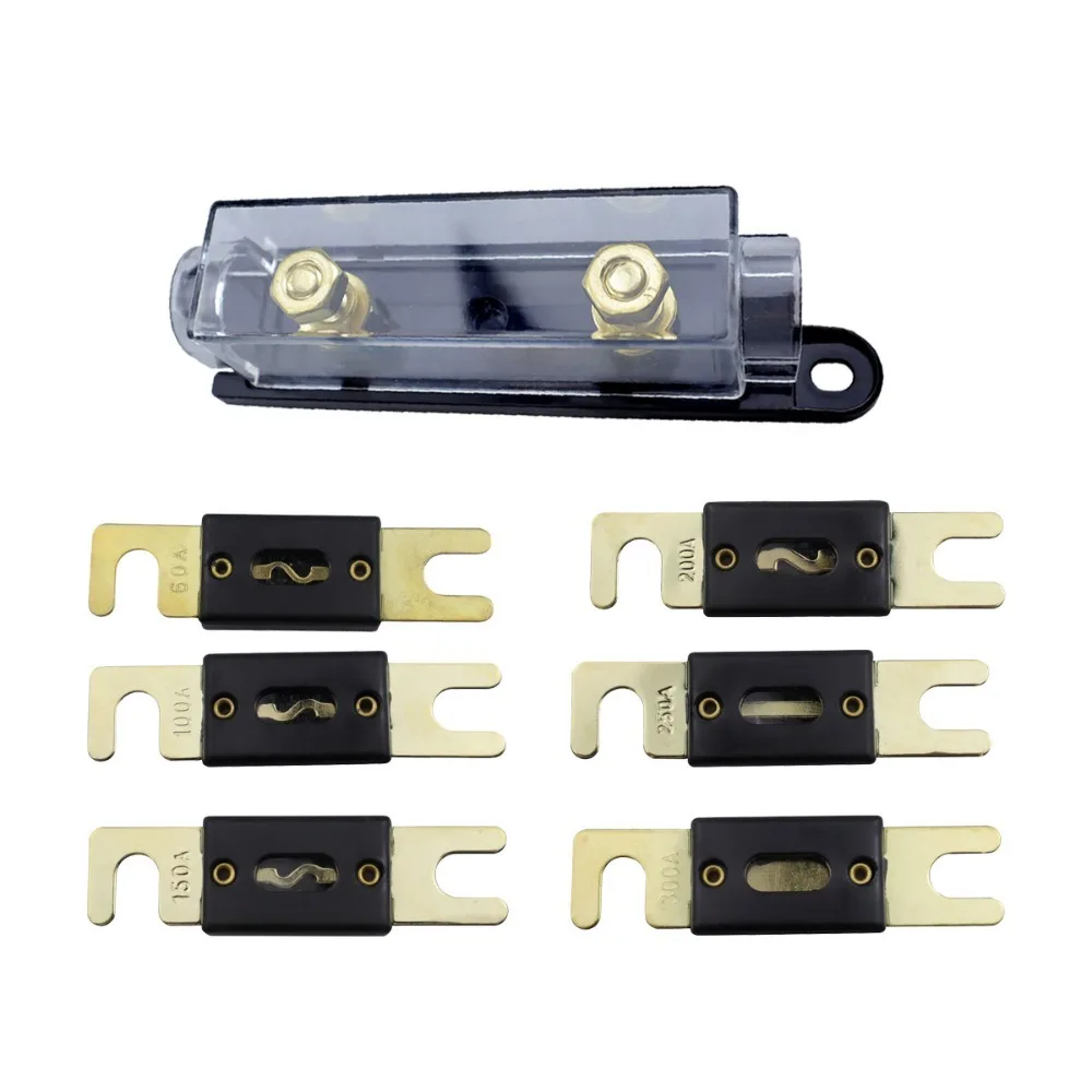 Bolt-on Fuse Holder Auto Accessories Transparent 50A/80A/100A/250A/300A Fuse Holder Distribution ANL Fusible Link