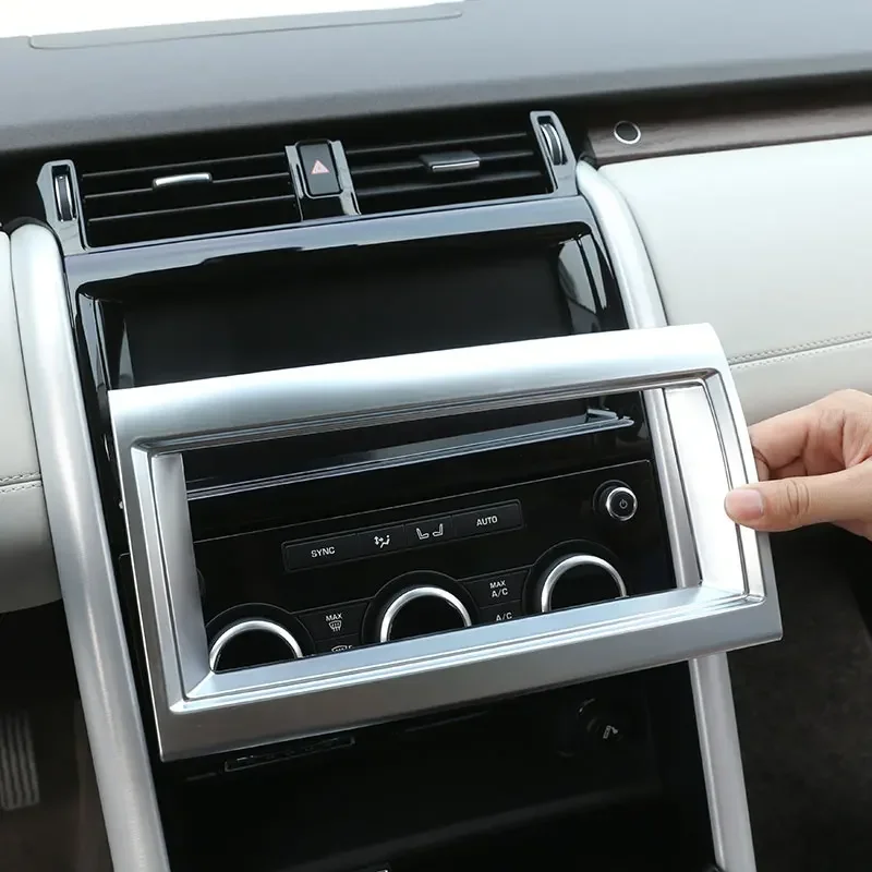 

For Land Rover Discovery 5 LR5 L462 2017-2020 ABS Silver Car Navigation Frame Cover Trim Sticker Interior Car Accessories
