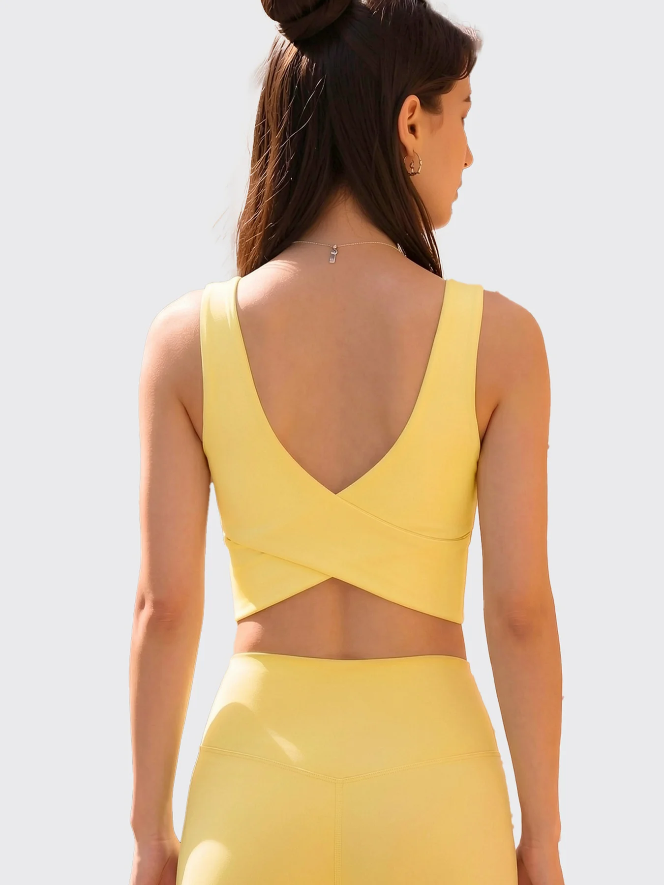 Women's Crisscross Back Yoga Tank Top, Low Back Sleeveless Workout Crop Top for Gym Pilates Fitness