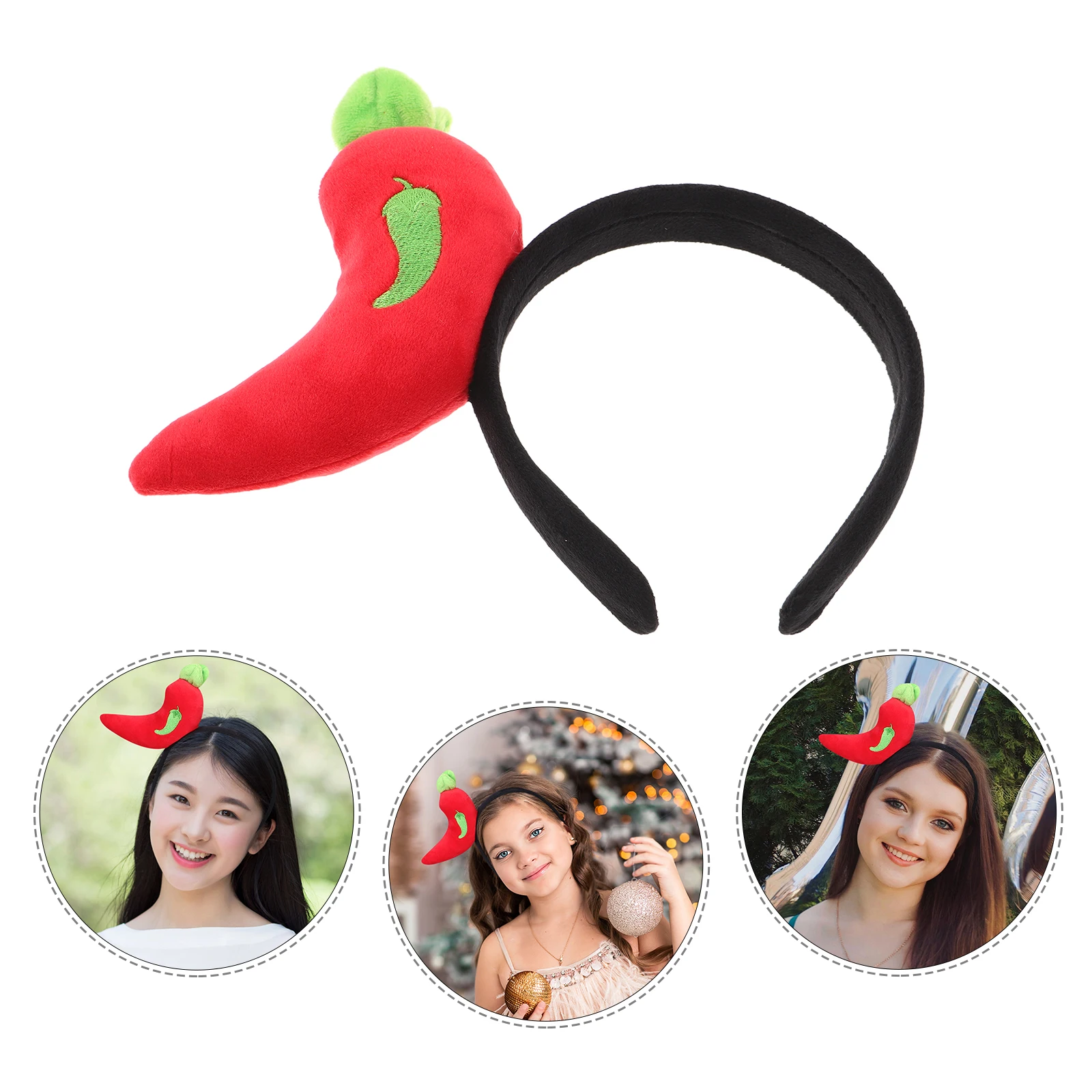 

Chili Pepper Headpiece Birthday Party Headband Costume Headgear Hat Cosplay Accessories Crazy Headdress Carnival For Women Girl