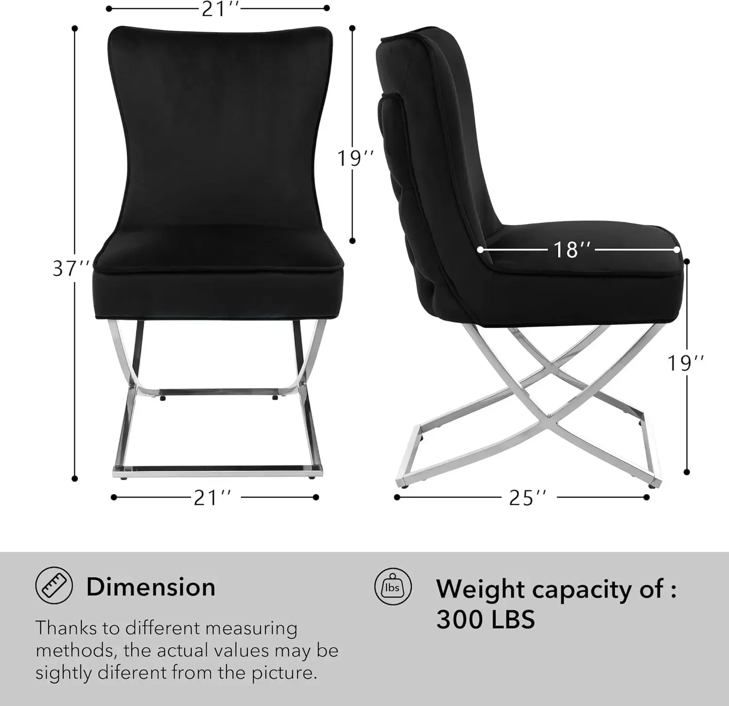 [New Arrival, Discounted Price!]Velvet Dining Chairs Set of 2, Luxurious Upholstered Tufted Dining Room Chairs, Glam Royal Velve