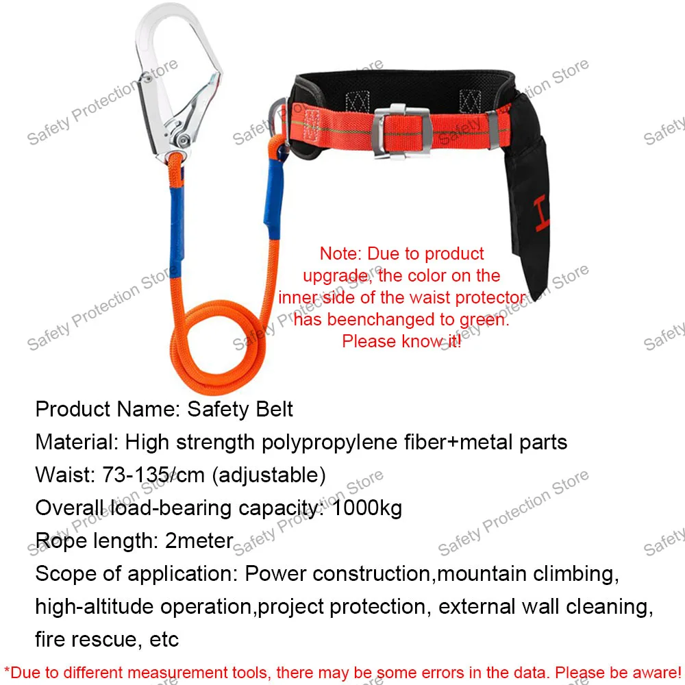 Single Waist Work Safety Harness High-altitude Safety Belt Rope Outdoor Climbing Electrician Construction Protective Equipment