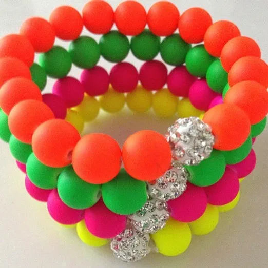 4pcs/lot  8mm Crystal Rhinestones Pave Disco Ball Clay Beads Round plastic eraser beads bracelet