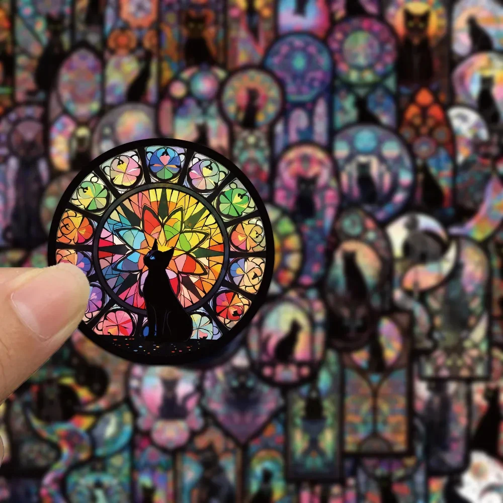 10/30/50pcs Retro Gothic Dark Black Cat Cartoon Stickers Aesthetic Graffiti Sticker DIY Scrapbook Laptop Phone Decals Decoration