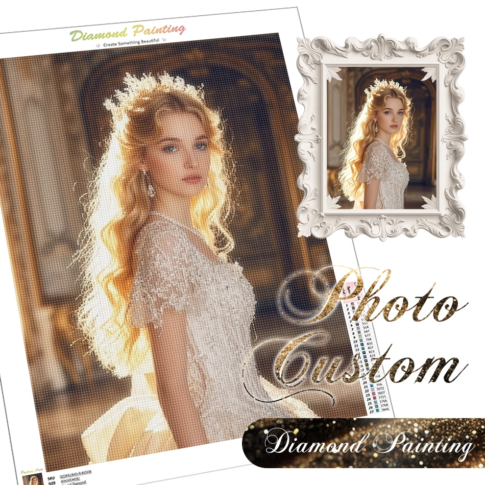 GATYZTORY Photo Custom Diamond Painting Kit 5D Diamond Mosaic Paintings Set Diamond Embroidery Rhinestones Stitch wedding gift