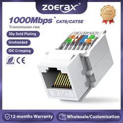 ZoeRax 1PCS Cat5e Cat6 Tool-Less Keystone Jack Connector Adapter, Keystone Module Connector Internet Network Ethernet LAN Cable
