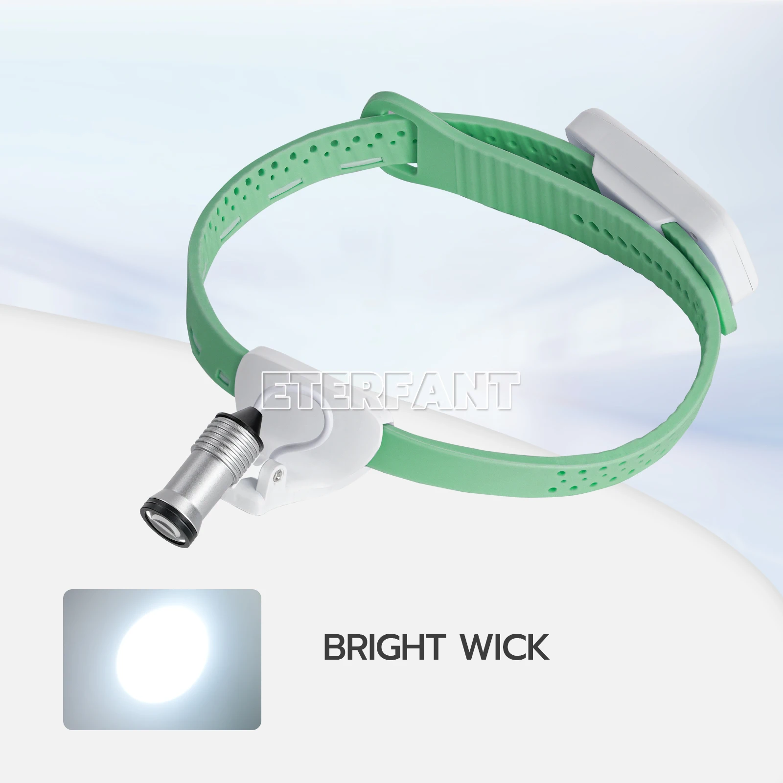 

ETERFANT Портативный светодиодный легкий силиконовый налобный фонарь для стоматологической хирургии, медицинский светодиод 5 Вт, зеленый, регулируемый