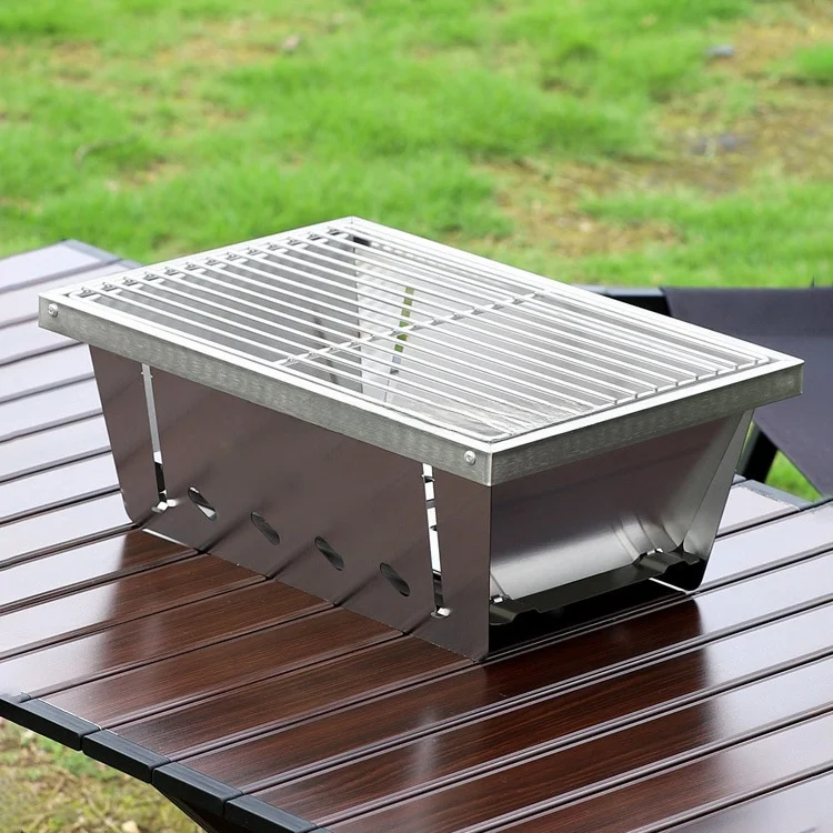 IGT Outdoor Camping Folding 304 Stainless Steel Charbroil Powder Coated Charcoal Picnic BBQ Grill