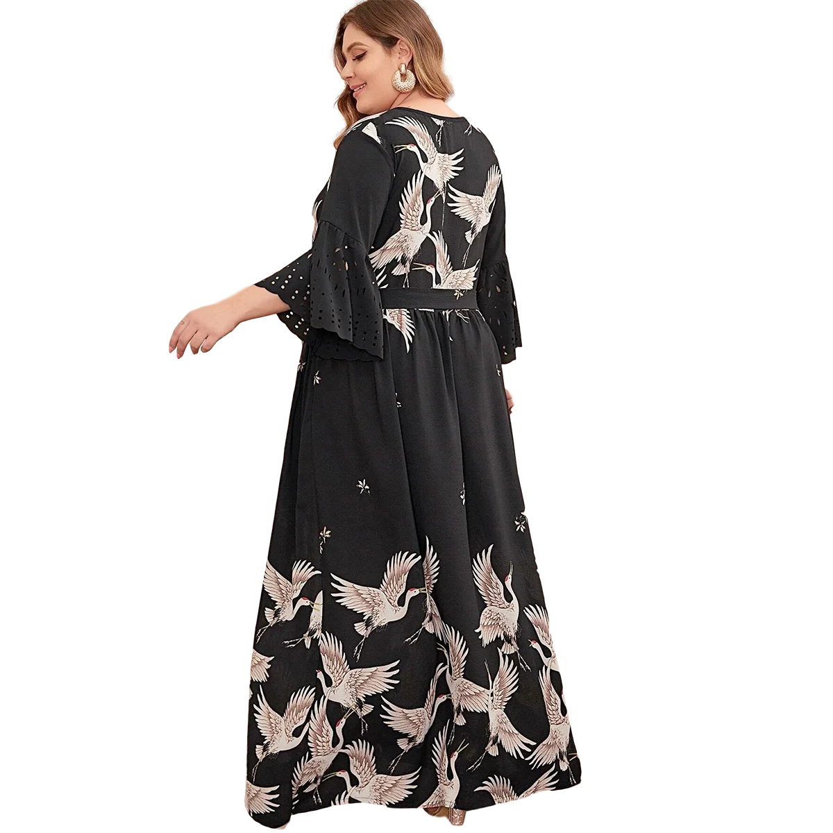 Middle East Muslim plus size fashion hot new Arab Dubai women\'s clothing fashion plus size print dress Long dress Saudi Malaysia